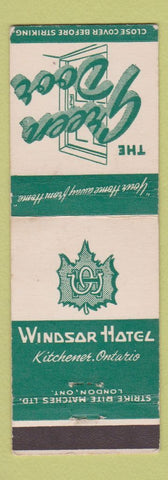 Matchbook Cover - Windsor Hotel Kitchener ON The Green Door