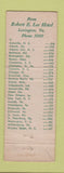 Matchbook Cover - Robert E Lee Hotel Lexington VA WEAR