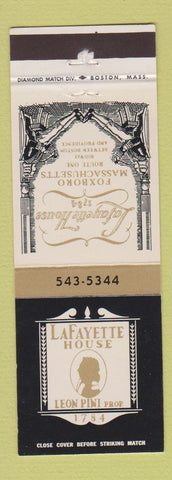 Matchbook Cover - Lafayette House Foxboro MA