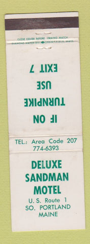 Matchbook Cover - Deluxe Sandman Motel South Portland ME WEAR