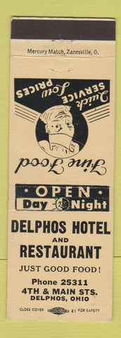 Matchbook Cover - Delphos Hotel Restaurant OH