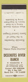 Matchbook Cover - Deschutes River Ranch Bend OR