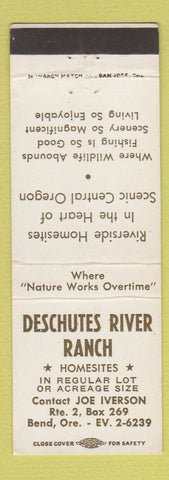 Matchbook Cover - Deschutes River Ranch Bend OR