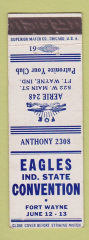 Matchbook Cover - Eagles Club State Convention Fort Wayne IN