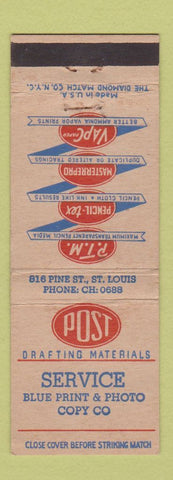 Matchbook Cover - Post Drafting Materials St Louis MO