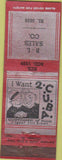 Matchbook Cover - BL Sales Co Advance NO TOWN WEAR