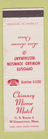 Matchbook Cover - Chimney Mirror Motel Williamstown MA