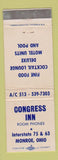 Matchbook Cover - Congress Inn Monroe OH