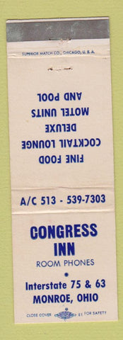Matchbook Cover - Congress Inn Monroe OH