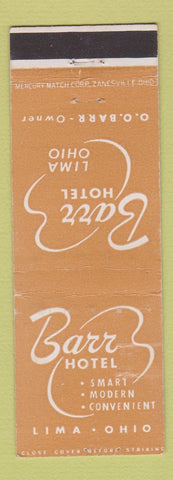 Matchbook Cover - Barr Hotel Lima OH WEAR