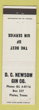 Matchbook Cover - DC Newsom Gin Cotton Plains TX WRITING