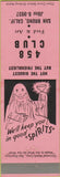 Matchbook Cover - 458 Club San Bruno CA Ghost