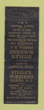 Matchbook Cover - Steele's Nurseries Palmyra NJ trees plants WEAR