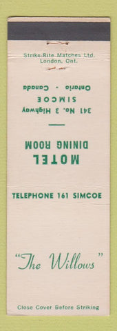 Matchbook Cover - The Willows Motel Simcoe ON