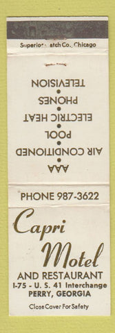 Matchbook Cover - Capri Motel Perry GA