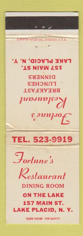 Matchbook Cover - Fortune's Restaurant Lake Placid NY WEAR