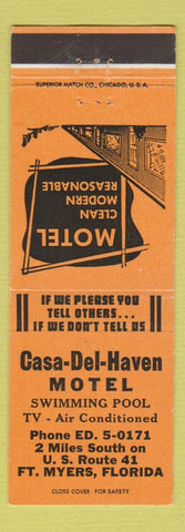 Matchbook Cover - Casa Del Haven Motel Fort Myers FL