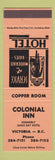 Matchbook Cover - Colonial Inn Victoria BC