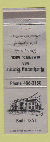 Matchbook Cover - Hathaway House Blissfield MI WEAR