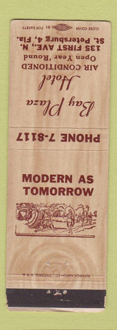 Matchbook Cover - Bay Plaza Hotel St Petersburg FL WORN