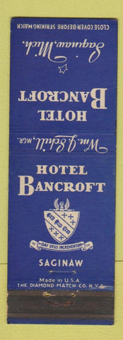 Matchbook Cover - Hotel Bancroft Saginaw MI