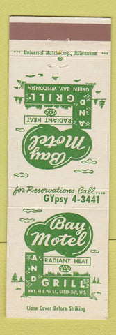 Matchbook Cover - Bay Motel and Grill Green Bay WI