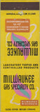 Matchbook Cover - Milwaukee Gas Specialty Co WI