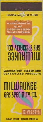 Matchbook Cover - Milwaukee Gas Specialty Co WI