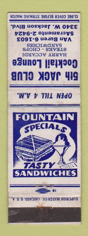 Matchbook Cover - 5th Jack Club Chicago IL WEAR