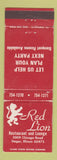 Matchbook Cover - Red Lion Restaurant Steger IL WEAR