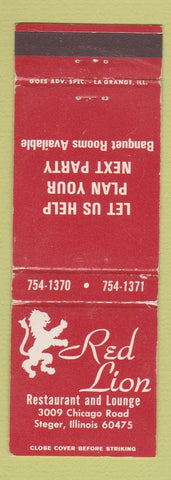 Matchbook Cover - Red Lion Restaurant Steger IL WEAR