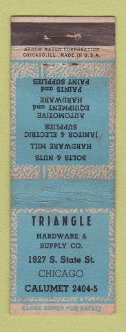 Matchbook Cover - Triangle Hardware and Supply Chicago IL ARROW WEAR