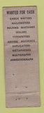 Matchbook Cover - Pruitt Office Machines Chicago IL WORN