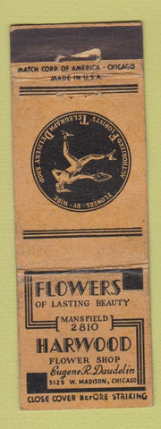 Matchbook Cover - Harwood Flower Chop Chicago IL WORN