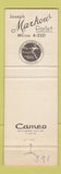 Matchbook Cover - Joseph Markow Flowers Richmond VA