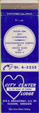 Matchbook Cover - City Center Lodge Eugene OR