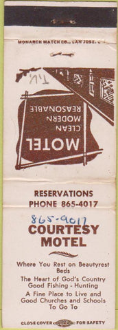 Matchbook Cover - Courtesy Motel Orland? CA