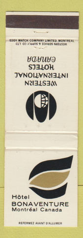 Matchbook Cover - Hotel Bonaventure Montreal QC Western International Hotels