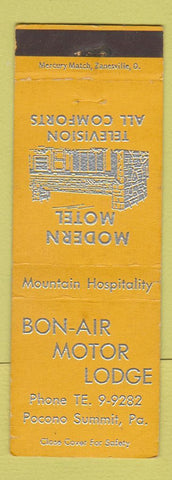 Matchbook Cover - Bon Air Motor Lodge Pocono Summit PA
