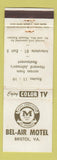 Matchbook Cover - Bel Air Motel Bristol VA WEAR