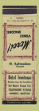 Matchbook Cover - Hotel Frontenac Winnipeg MB