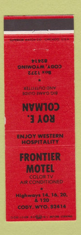 Matchbook Cover - Frontier Motel Cody WY Roy Colman Spoorting Goods