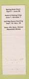 Matchbook Cover - Frontier Motel Cody WY Roy Colman Spoorting Goods