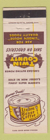 Matchbook Cover - Linden House Coffee Twin County Grocery NJ WORN