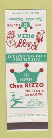 Matchbook Cover - Chez Rizzo Pizza Montreal QC