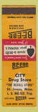 Matchbook Cover - City Drug Store Beebe Vaccines Drugs St James MB