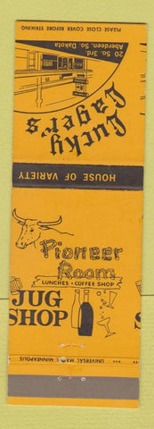 Matchbook Cover - Lucky Lager's Aberdeen SD MISCUT