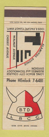 Matchbook Cover - Long Beach City College CA Vikings Steuber Vending