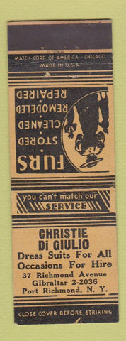 Matchbook Cover - Christie Di Giulio Women's Clothes Port Richmond NY