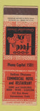 Matchbook Cover - Commercial Hotel Italian Restaurant Sacramento CA ADVANCE